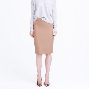 J.Crew Wool No. 2 Pencil Skirt in Camel